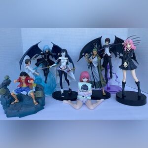 Lot of 7 Various Japanese Manga Anime Characters Figurine Statue